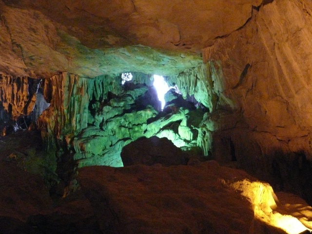 Inside halong bay cave